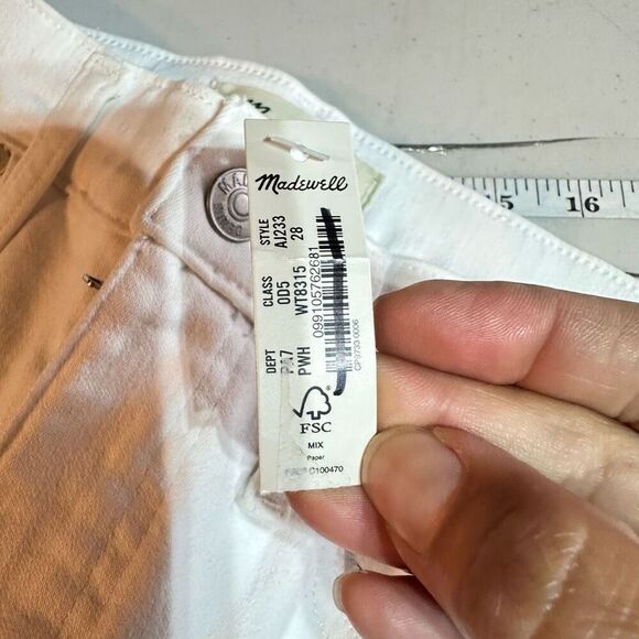 NWT Madewell 10" High-Rise Skinny Jeans Pure White magic pockets Size 28‎ Size 6 - Picture 15 of 15